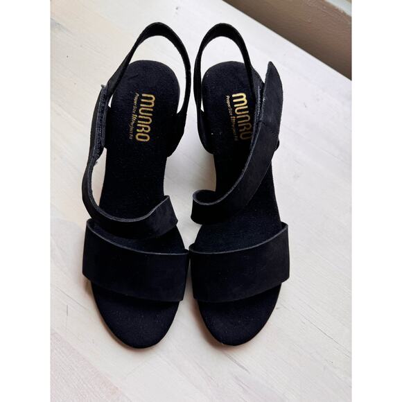 Munro heel sandals Lucia Black Nubuck size 7 - Picture 10 of 11